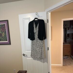 Elegant Black and White Patterned Dress